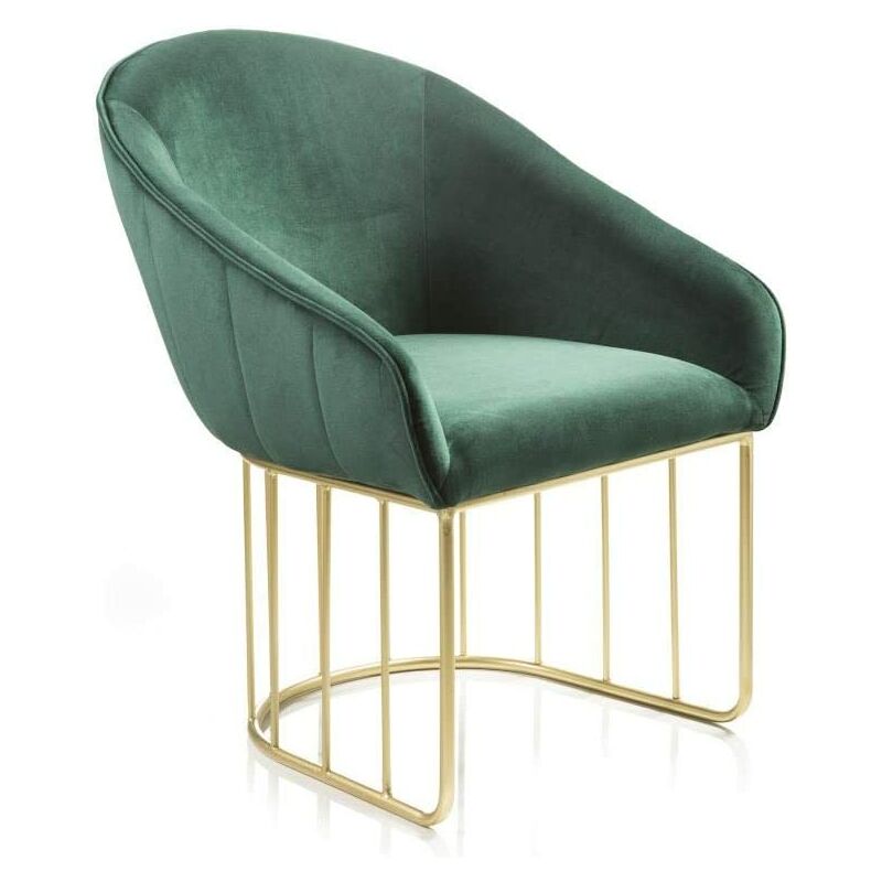 

Baroni Home Sillón Glam Velvet Estructura Golden Iron 59x66x74cm Green