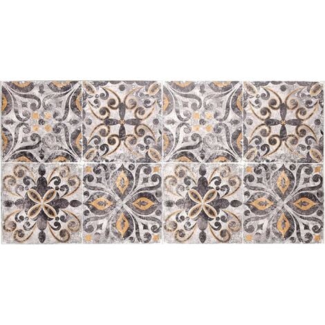 Baroni Tappeto Passatoia in Vinile da Cucina 60x120 Cm Decoro Maioliche Colorato in PVC Antiscivolo Lavabile