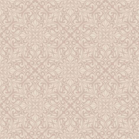 Baroque Sofia Wallpaper Debona Textured Embossed Vinyl Rose Gold White