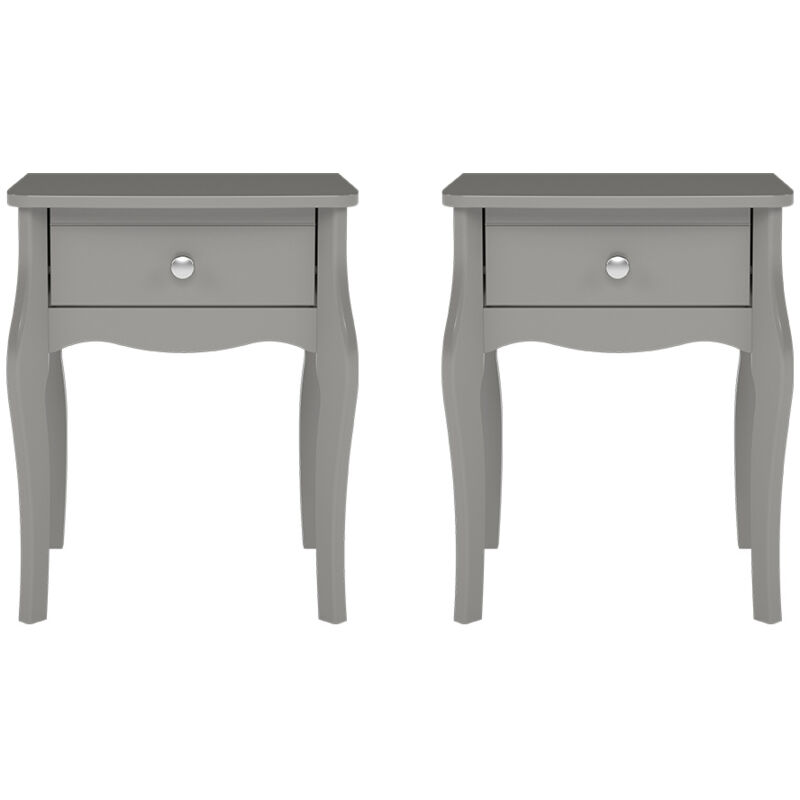 Baroque table de nuit 2 pcs. avec 1 tiroir gris.