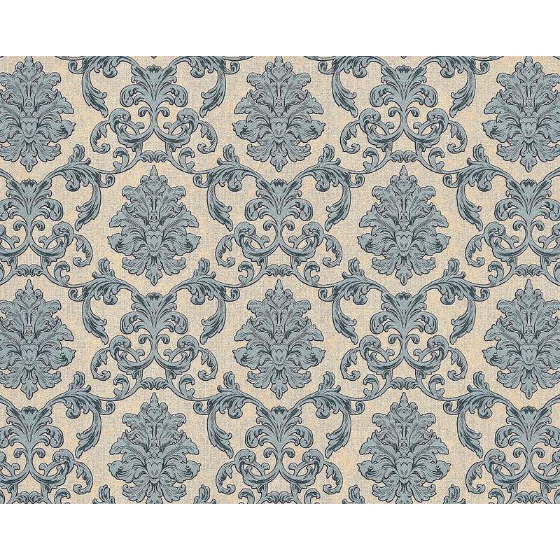 Baroque wallcovering wall Edem 6001-90 non-woven wallpaper embossed with ornaments glittering beige blue-green grey 10.65 m2 (114 ft2) - beige