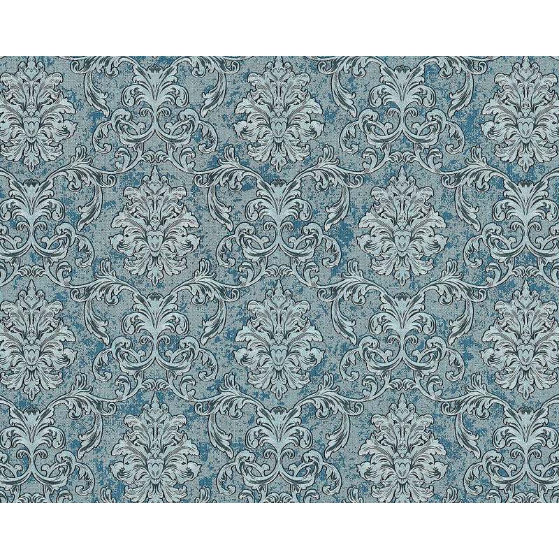 Baroque wallcovering wall Edem 6001-95 non-woven wallpaper embossed with ornaments glittering turquoise silver teal 10.65 m2 (114 ft2) - turquoise