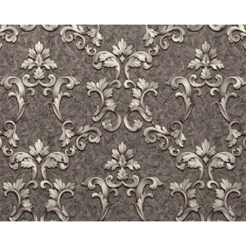 Baroque wallcovering wall Edem 9085-29 hot embossed non-woven wallpaper embossed with floral 3D ornaments shimmering grey silver platinum 10.65 m2