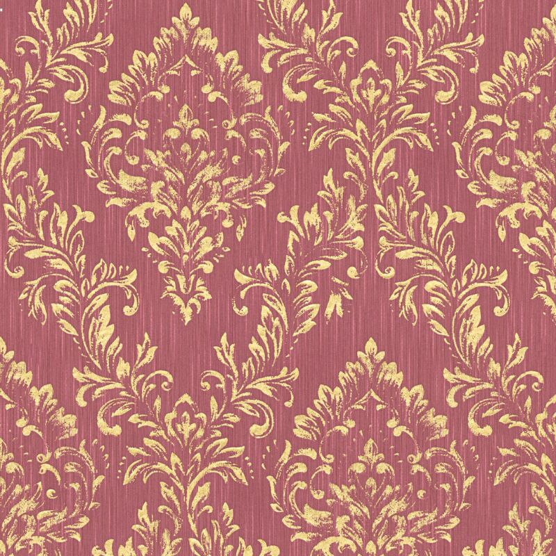 Baroque wallcovering wall Profhome 306596 textile wallpaper textured baroque style shiny gold red 5.33 m2 (57 ft2) - gold