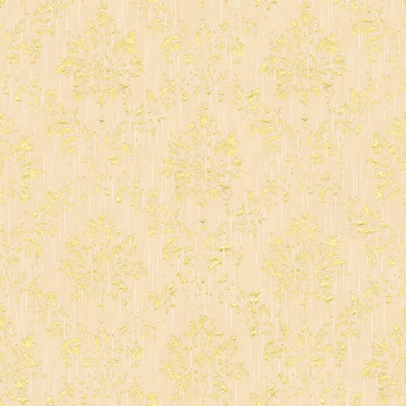 Profhome - Baroque wallcovering wall 306623 textile wallpaper textured baroque style shiny cream gold 5.33 m2 (57 ft2)