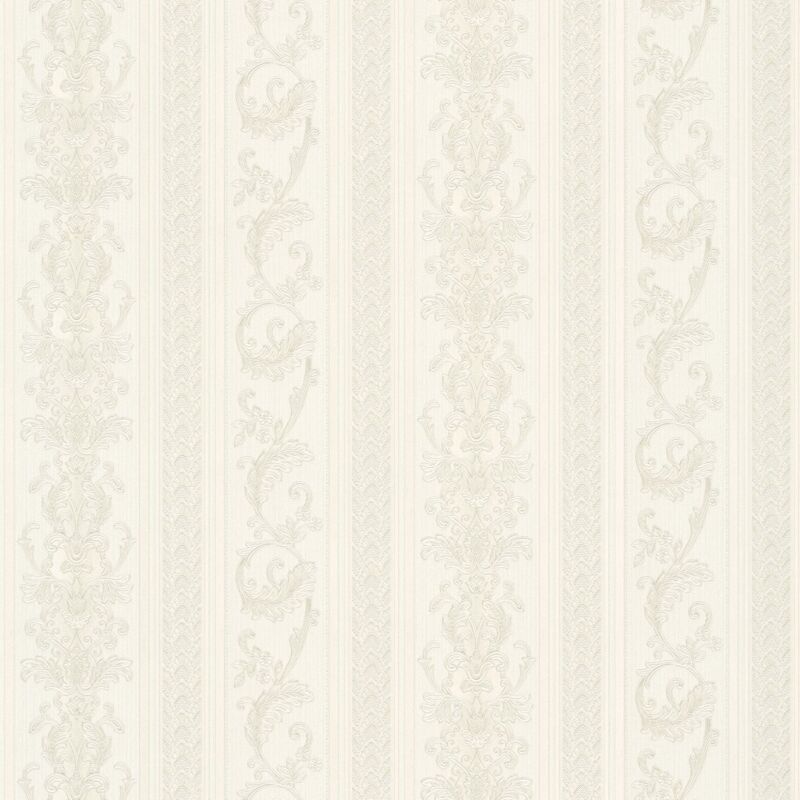 Baroque wallcovering wall Profhome 335471 non-woven wallpaper slightly textured baroque style matt cream grey silver 5.33 m2 (57 ft2)