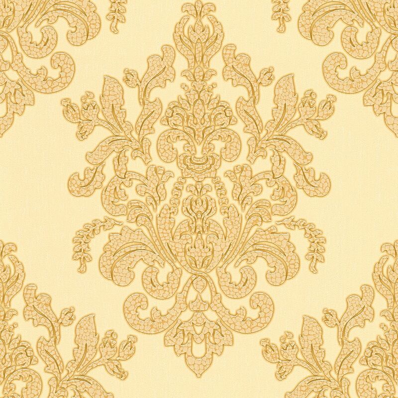 

Baroque wallcovering wall Profhome 341434 non-woven wallpaper slightly textured baroque style matt gold yellow beige 5.33 m2 (57 ft2)