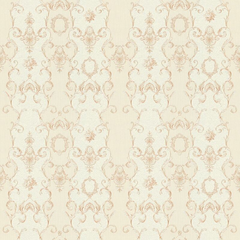 

Baroque wallcovering wall 343924 non-woven wallpaper slightly textured baroque style matt copper beige chrome green 5.33 m2 (57 ft2) - Profhome