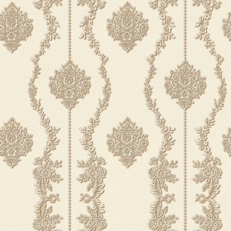 

Baroque wallcovering wall 344935 non-woven wallpaper slightly textured baroque style matt bronze brown beige 5.33 m2 (57 ft2) - Profhome