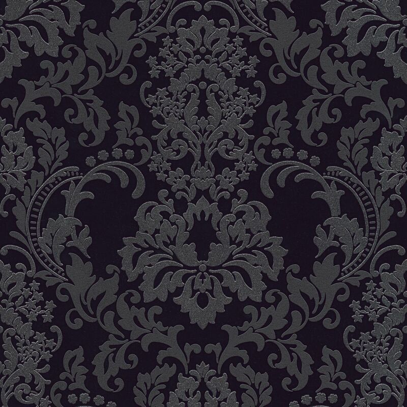 

Baroque wallcovering wall Profhome 361663 non-woven wallpaper textured baroque style glittering black 5.33 m2 (57 ft2)