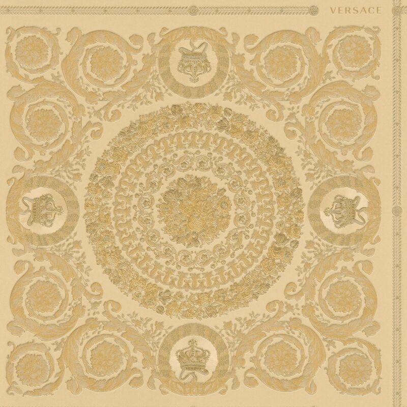 Baroque wallcovering wall Profhome 370554 non-woven wallpaper slightly textured baroque style shiny gold yellow 7.035 m2 (75 ft2)