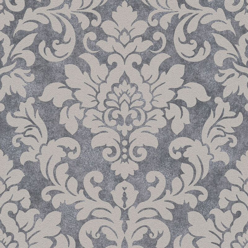 Baroque wallcovering wall Profhome 372701 non-woven wallpaper slightly textured baroque style glittering grey beige silver 5.33 m2 (57 ft2) - grey