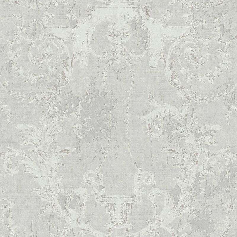 

Baroque wallcovering wall Profhome 376531 non-woven wallpaper slightly textured baroque style matt grey white 5.33 m2 (57 ft2)