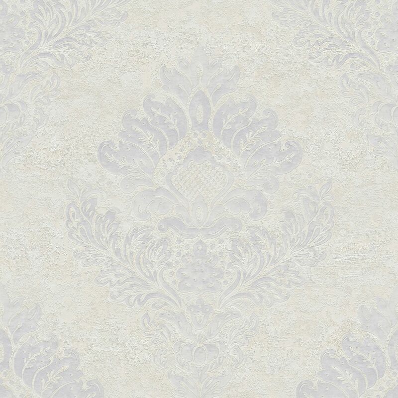 

Baroque wallcovering wall Profhome 379015 non-woven wallpaper slightly textured baroque style matt white silver grey 5.33 m2 (57 ft2)