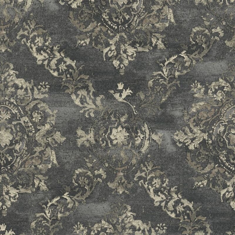 Baroque wallcovering wall Profhome 387074 hot embossed non-woven wallpaper slightly textured baroque style shiny anthracite gold black grey 5.33 m2