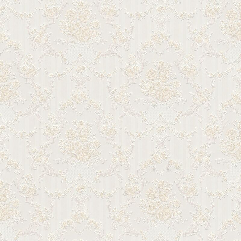 

Baroque wallcovering wall Profhome 765772 paper wallpaper slightly textured baroque style matt beige grey white 5.33 m2 (57 ft2)