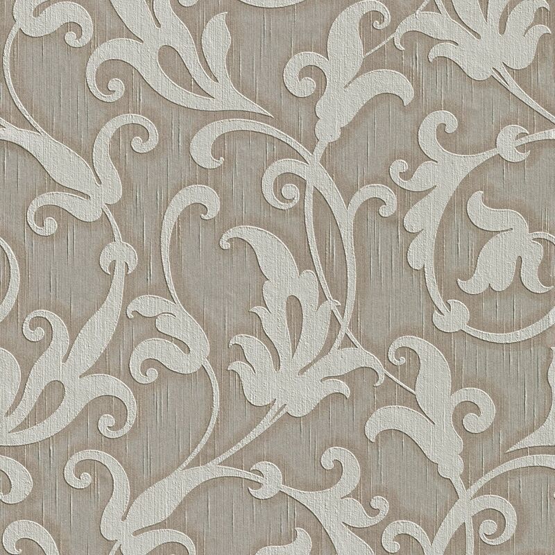 

Baroque wallcovering wall 954906 textile wallpaper textured baroque style matt grey brown 5.33 m2 (57 ft2) - Profhome