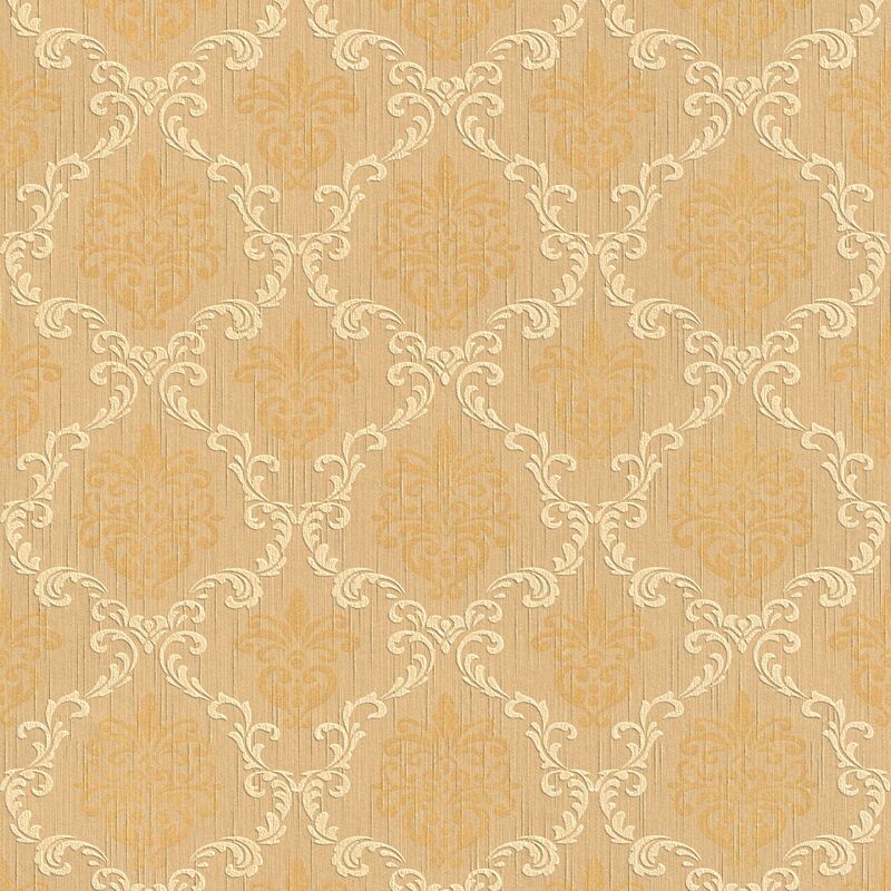 

Baroque wallcovering wall 956293 textile wallpaper textured baroque style matt orange beige 5.33 m2 (57 ft2) - Profhome