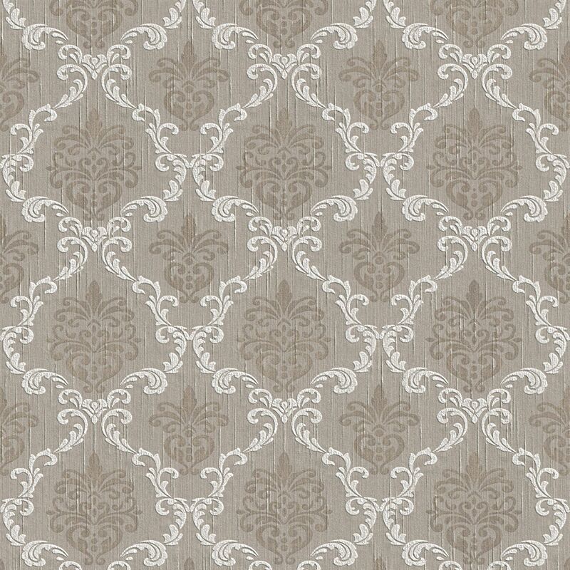 

Baroque wallcovering wall Profhome 956296 textile wallpaper textured baroque style matt grey beige 5.33 m2 (57 ft2)