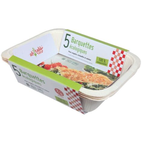 Barquette écologique compostable 3-4 portions, par 5