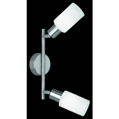 BARRA 2 FARETTI MARS E14 ACCIAIO/VETRO