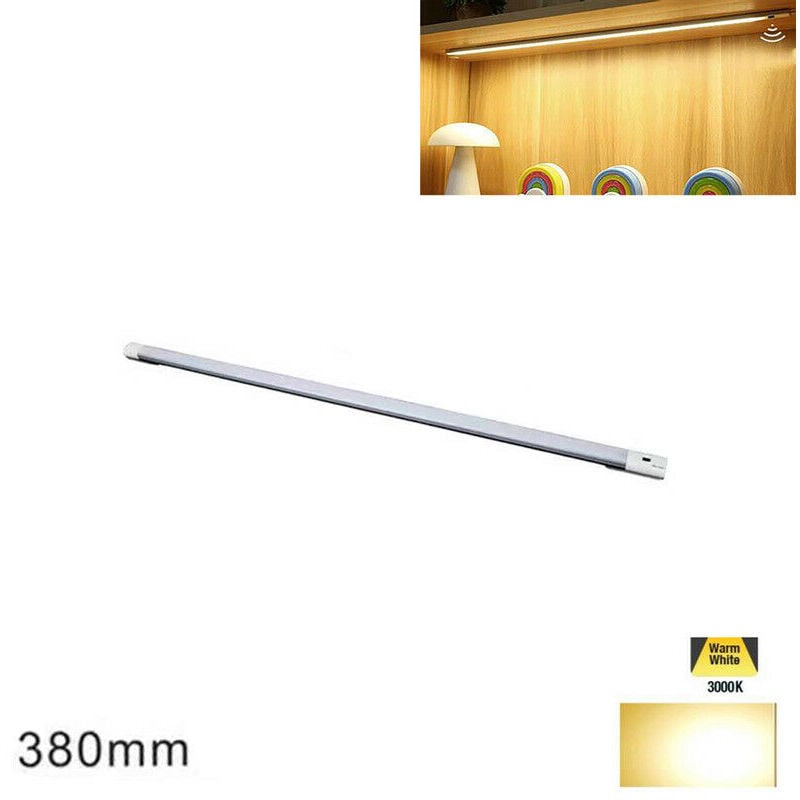 Barra a led cucina armadio luce calda sensore movimento mano ricaricabile 38CM