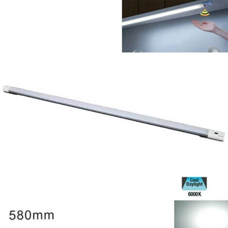 BARRA A LED CUCINA ARMADIO LUCE FREDDA SENSORE MOVIMENTO MANO RICARICABILE 58CM