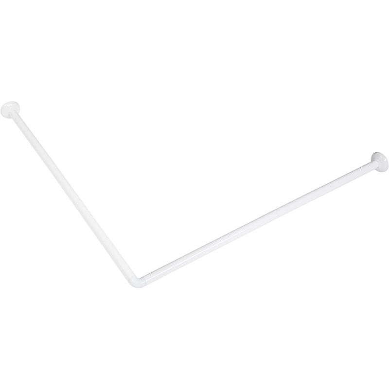 

Barra angular blanca para cortina de ducha 80x80 de acero soporte para bañera mampara