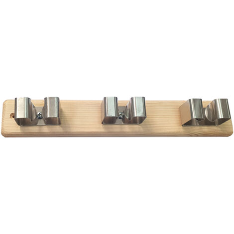 BARRA APPENDISCOPA SUPPORTO LEGNO 3 posti  - Senza Marca