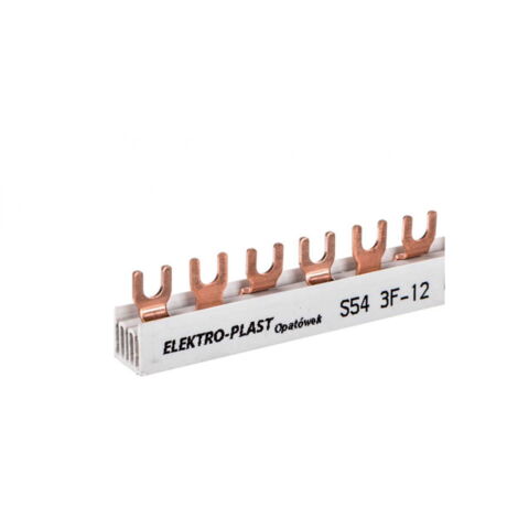 Barra colectora de horquilla 3P 63A 12 mm² 54mod 3F S543F12 45312