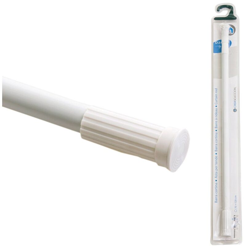

Barra cortina de ducha blanca de aluminio de 110 a 200 cm