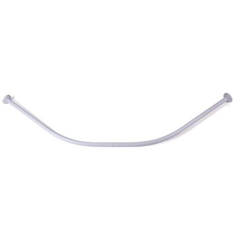 Barra cortina de ducha curva para fijar en Aluminio 80x80cm Blanco MSV