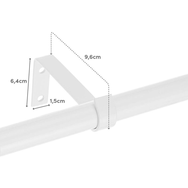 

Barra cortina extensible blanca de metal de 160 a 300 cm