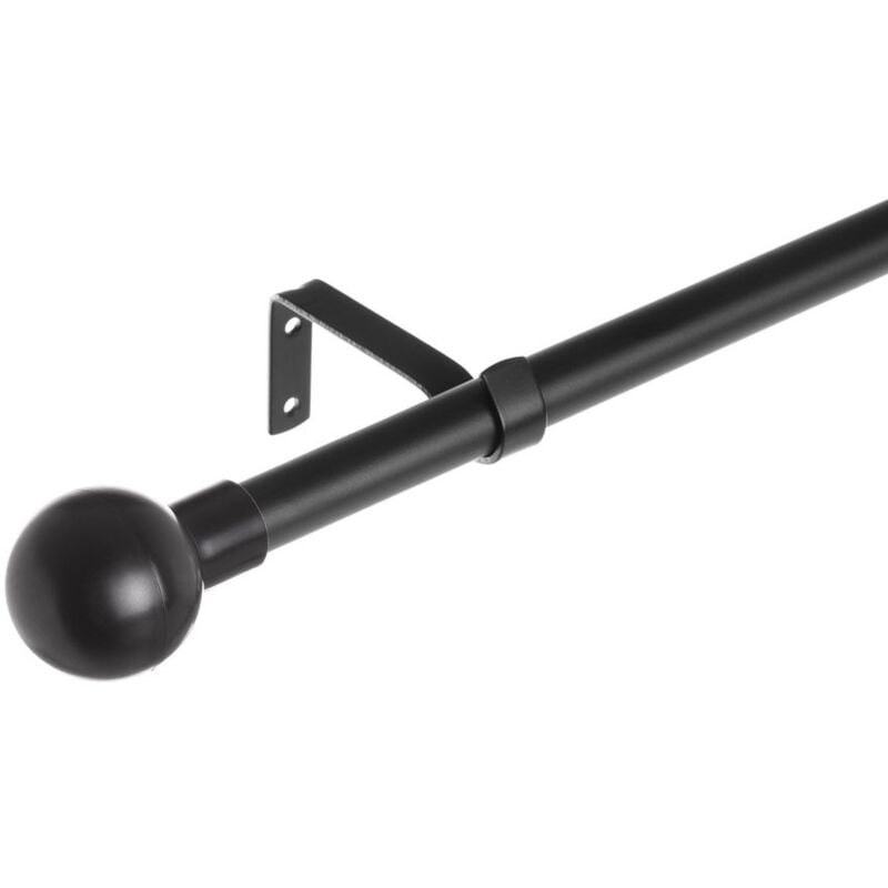 

Barra cortina extensible de 122 a 211 cm de metal con terminales de bola en negro