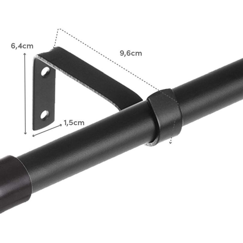 

Barra cortina extensible negra de metal de 160 a 300 cm