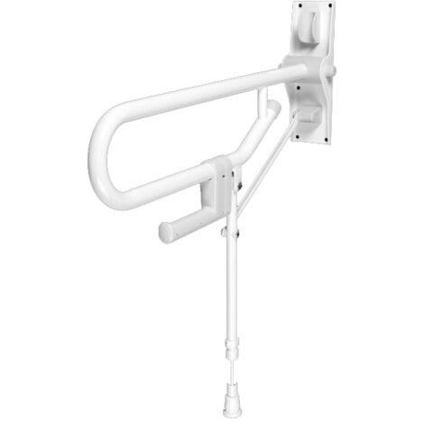 Barra de apoyo abatible con caballete - blanca, larga 766 mm