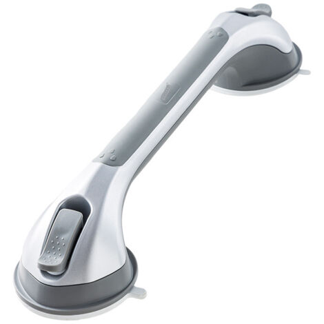 Barra de apoyo con ventosa para baño, 43 cm, agarre fuerte para ducha, para discapacitados, personas mayores y lesionados, soporta hasta 109 kg, sin perforaciones y extraíble, mango de seguridad para 