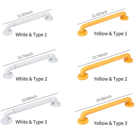 Barra de apoyo iluminada para inodoro y baño  Barra de seguridad de acero inoxidable 304  Diseño antideslizante con anillo de luz  40 cm, blanco/nylon
