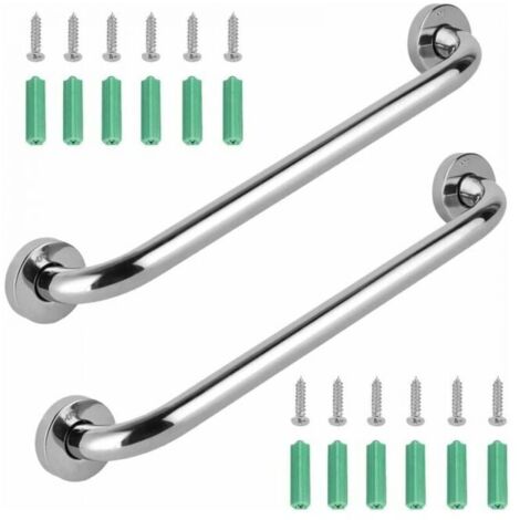 Barra de apoyo para bañera de acero inoxidable de 2 piezas, barra de apoyo de seguridad para bañera, ducha, inodoro, 30 cm