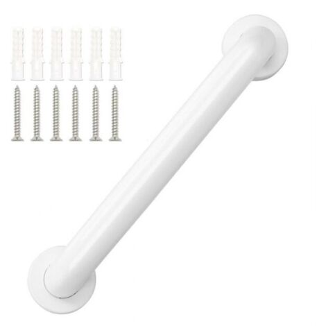 Barra de apoyo para ducha de acero blanco, 30 cm, para los reposabrazos de la bañera para personas mayores