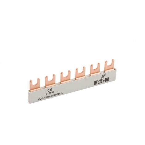 Barra de conexión 1P 63A 10mm2 horquilla 6 mod EVG1PHAS6MODUL 215638