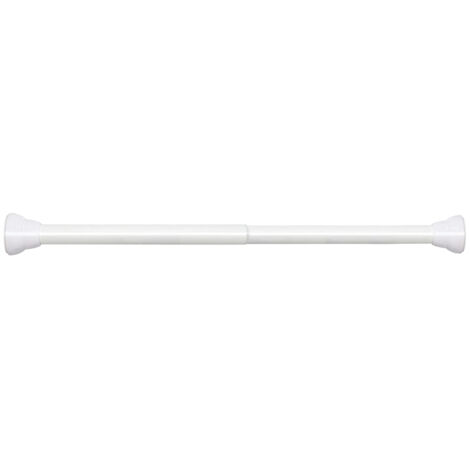 Barra de cortina antideslizante con tensión de resorte, extensible de 20 a 32 pulgadas, sin perforaciones, resistente al óxido, para colgar en ventanas o duchas.