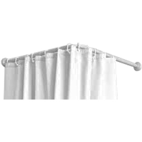Barra de cortina de ducha de esquina curvada extensible en forma de U Barra  de cortina de ducha curvada sin taladro, barra de riel de cortina de ducha