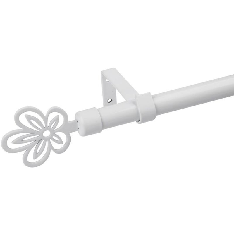 

Barra de cortina extensible de flor blanca de metal de 160 a 300 cm