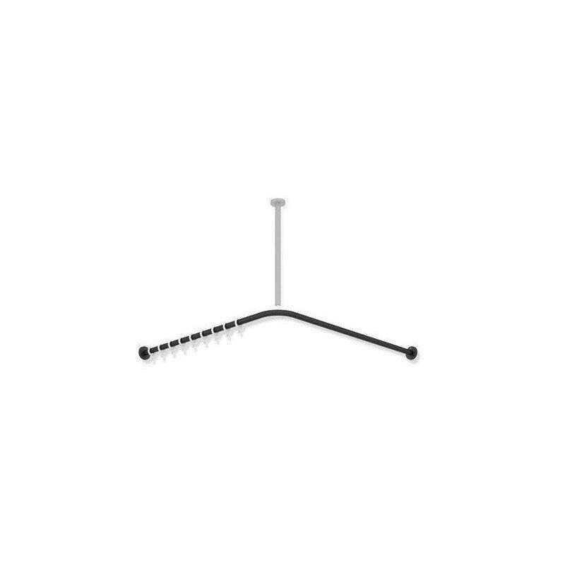 

Barra de cortina negra mate profunda 987x987mm. 20 anillo
