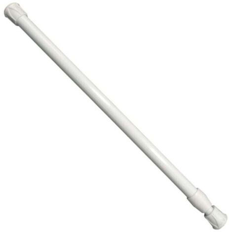 Barra de cortina retráctil, instalación sin taladrar, diámetro, longitud 55-90 cm, blanca