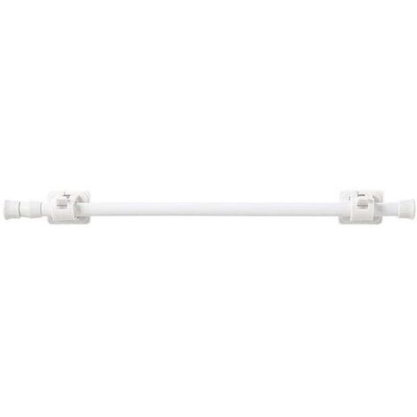 Barra de cortina telescópica de 50 a 90 cm, extensible, sin necesidad de taladrar, con resorte de tensión, para cocina, baño, armario y ventana.