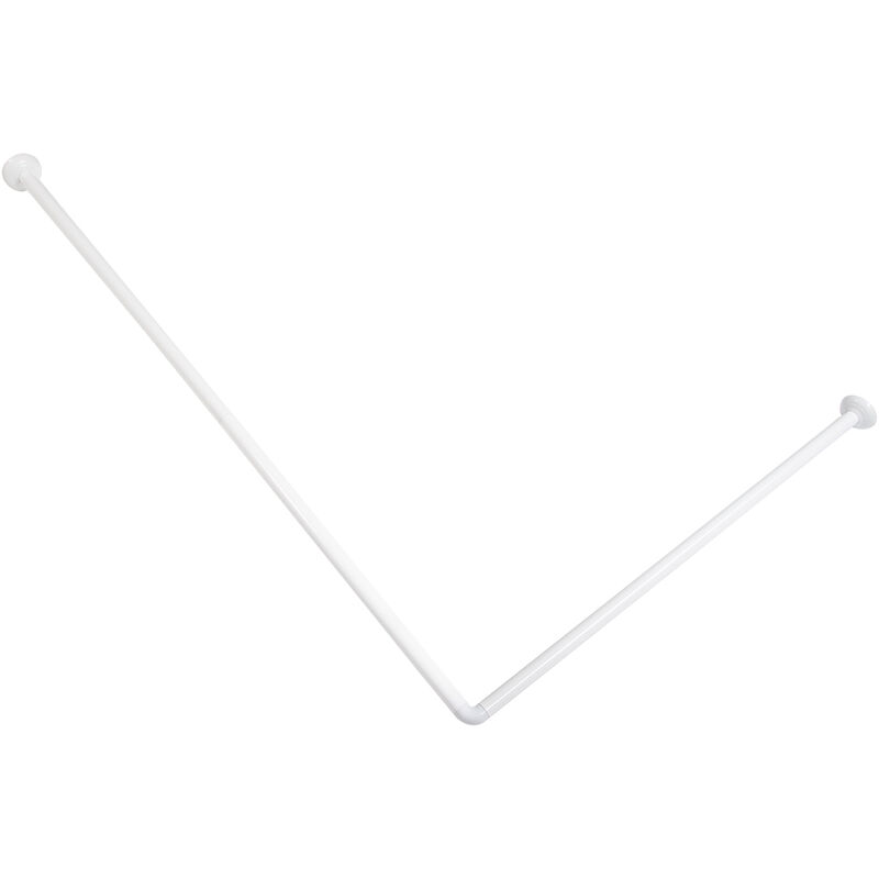 

Barra de ducha angular blanca de acero 80x170 soporte para cortina mampara bañera