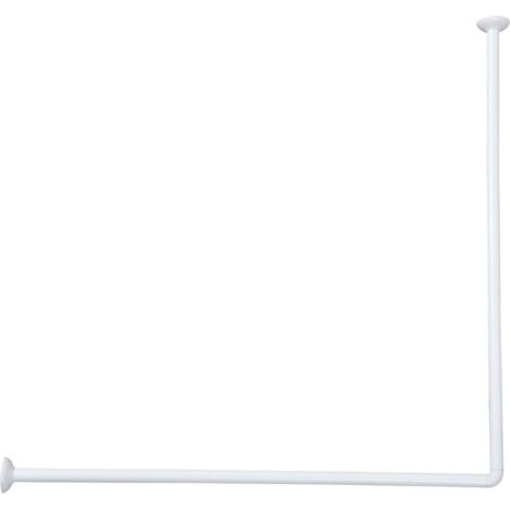 Barra de ducha angular de aluminio 90x90 cm - blanco - Tendance