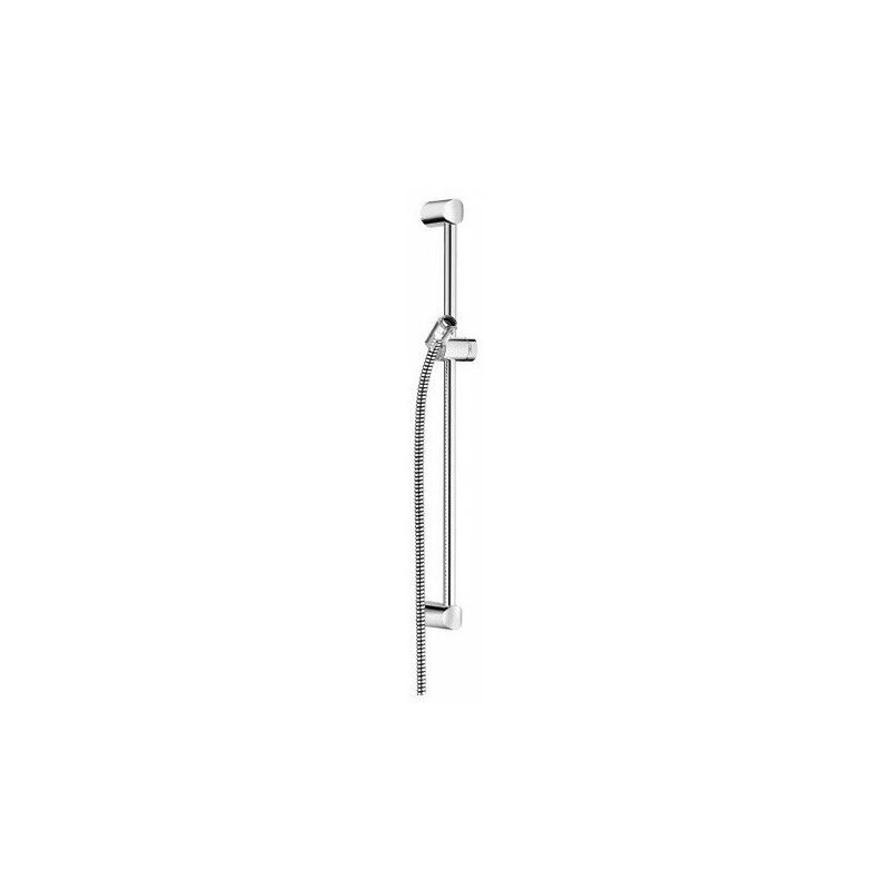 

Kludi - Barra de ducha cromada con logo 60 cm con tubo flexible